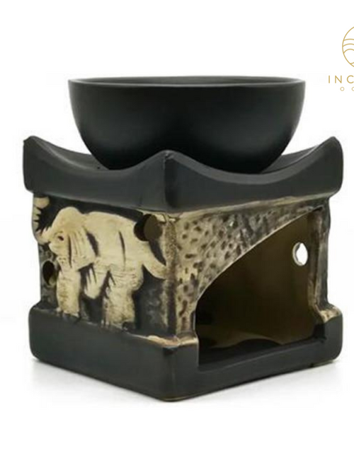 Load image into Gallery viewer, Ceramic Elephant Essential Oil Burner by incenseocean
