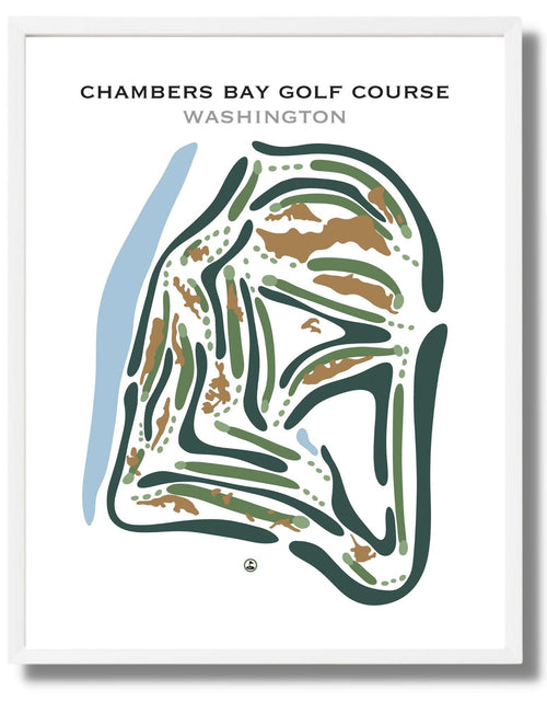 Load image into Gallery viewer, Chambers Bay Golf Course, University Place Washington - Printed Golf Courses by Golf Course Prints
