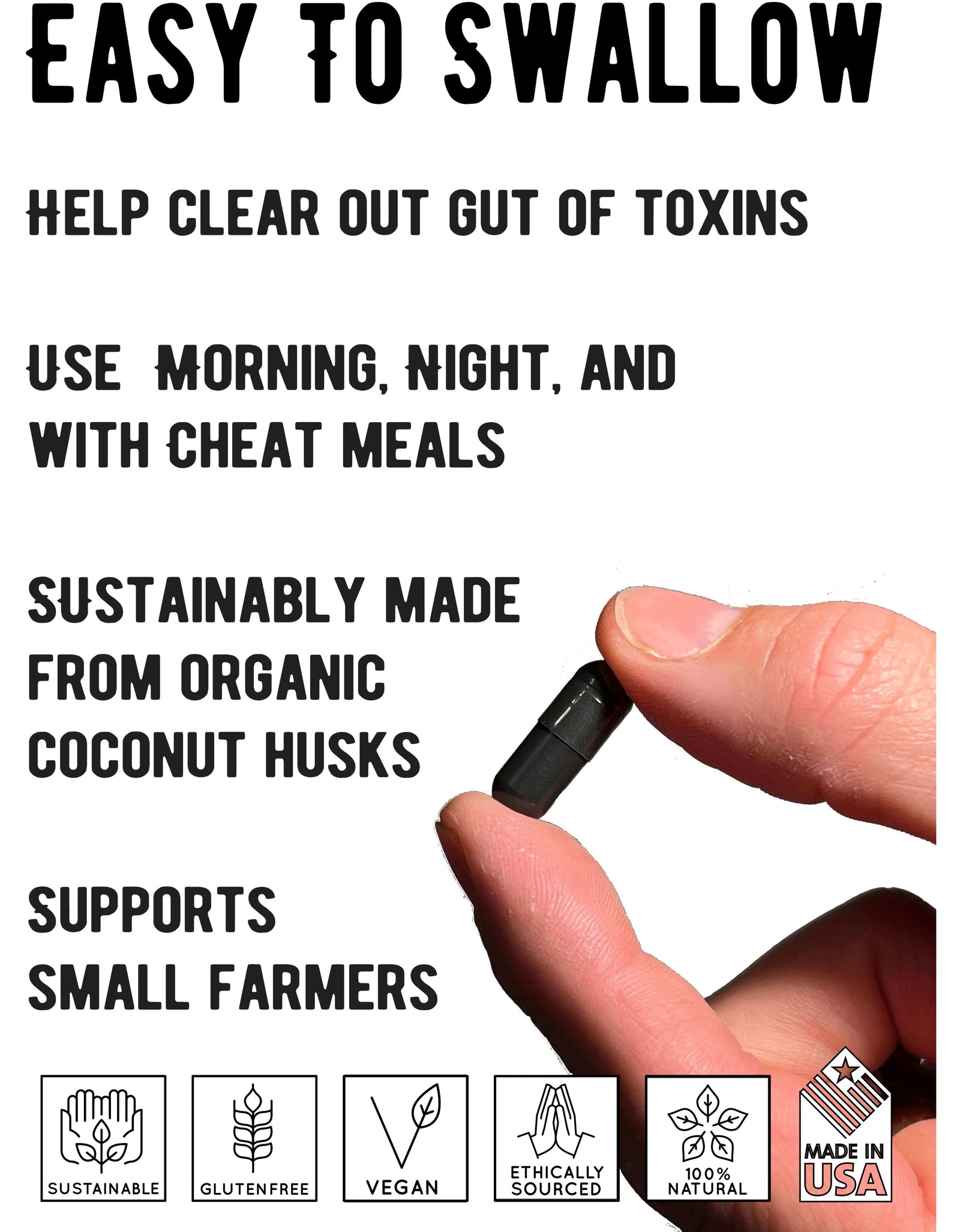 Activated Charcoal Capsules, 120ct Case of 12 by Wild Foods