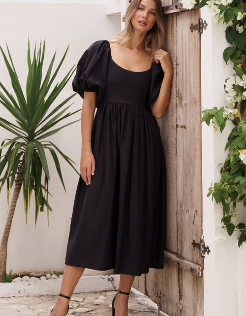 Load image into Gallery viewer, Cherie Puff Sleeve Midi Dress by ELF
