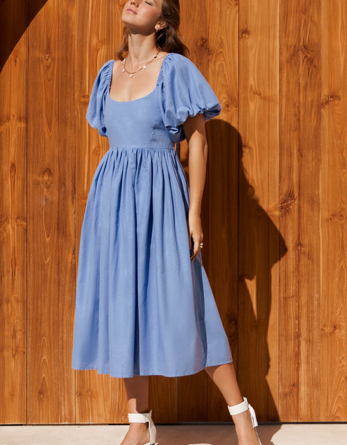 Load image into Gallery viewer, Cherie Puff Sleeve Midi Dress by ELF
