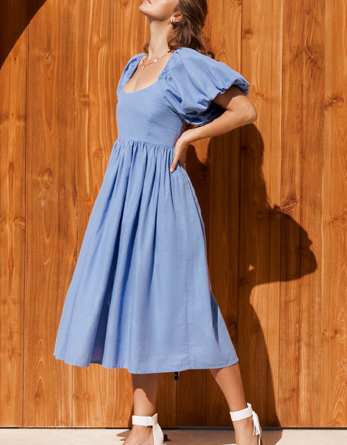 Load image into Gallery viewer, Cherie Puff Sleeve Midi Dress by ELF
