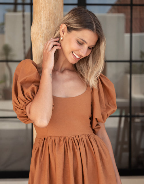 Load image into Gallery viewer, Cherie Puff Sleeve Midi Dress by ELF
