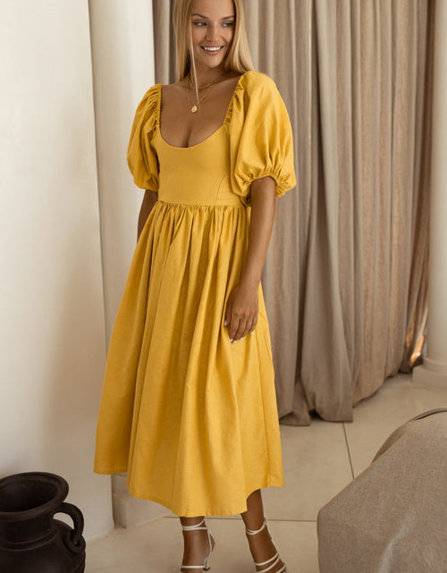 Load image into Gallery viewer, Cherie Puff Sleeve Midi Dress by ELF
