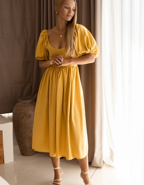 Load image into Gallery viewer, Cherie Puff Sleeve Midi Dress by ELF
