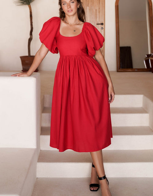 Load image into Gallery viewer, Cherie Puff Sleeve Midi Dress by ELF
