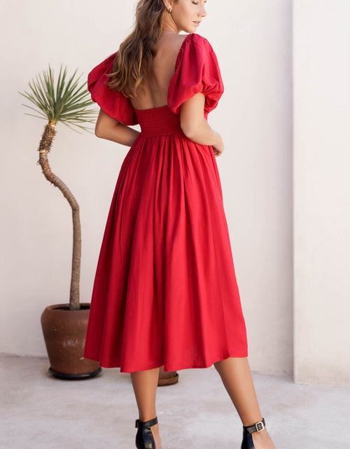 Load image into Gallery viewer, Cherie Puff Sleeve Midi Dress by ELF

