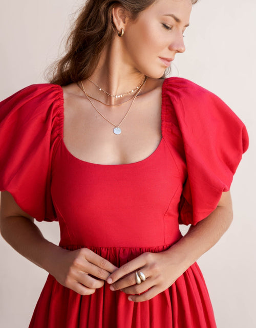 Load image into Gallery viewer, Cherie Puff Sleeve Midi Dress by ELF
