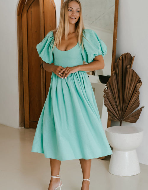 Load image into Gallery viewer, Cherie Puff Sleeve Midi Dress by ELF
