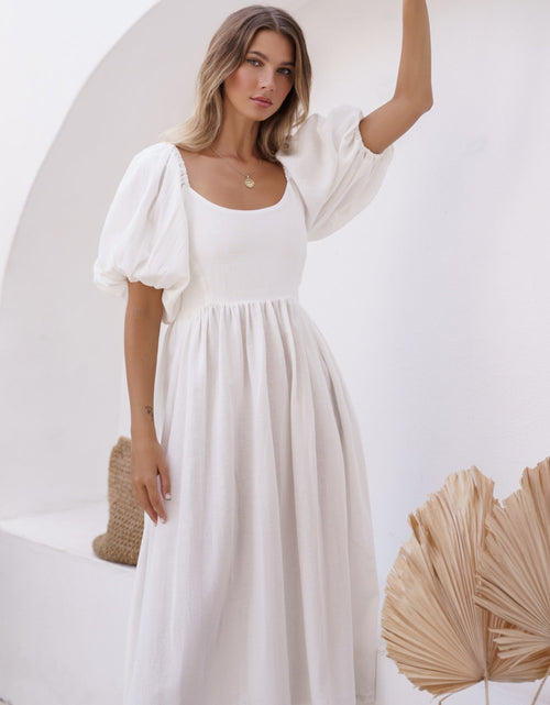 Load image into Gallery viewer, Cherie Puff Sleeve Midi Dress by ELF
