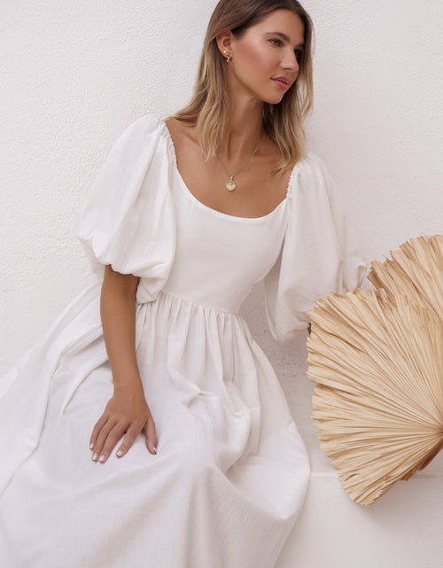 Load image into Gallery viewer, Cherie Puff Sleeve Midi Dress by ELF
