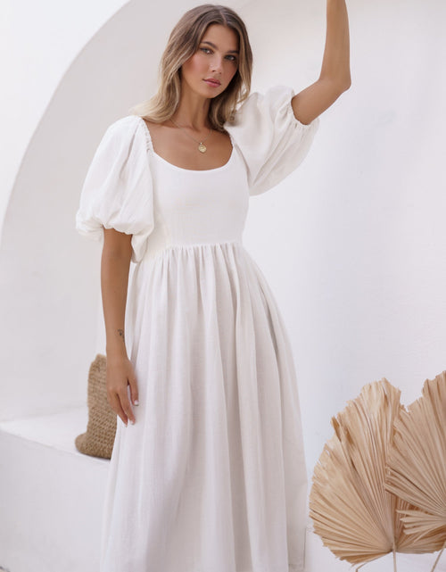 Load image into Gallery viewer, Cherie Puff Sleeve Midi Dress by ELF

