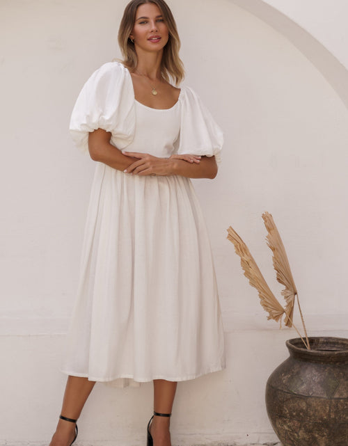 Load image into Gallery viewer, Cherie Puff Sleeve Midi Dress by ELF
