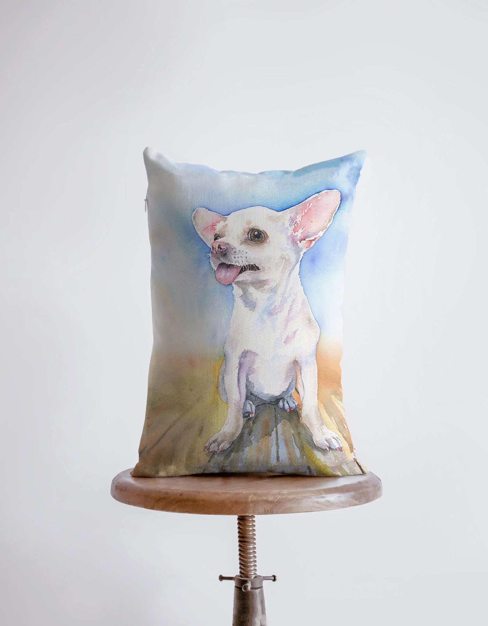 Chihuahua | Watercolor Chihuahua | 12x18 | Pillow Cover | Chihuahua Mom | Dog Lover Gift | Dog Gift | Dog Mom | Bedroom Decor | Throw Pillow by UniikPillows