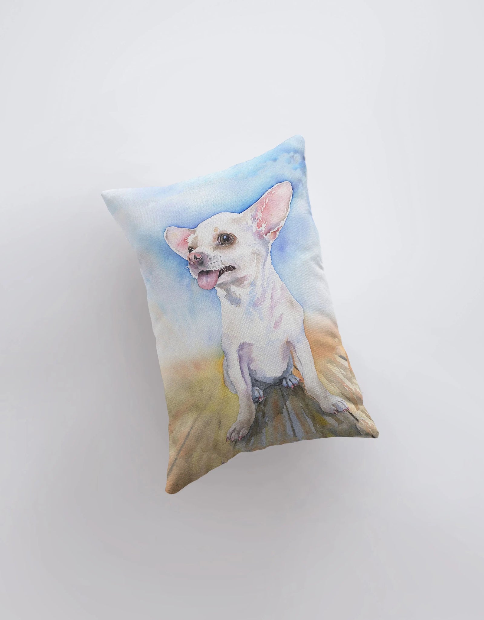 Chihuahua | Watercolor Chihuahua | 12x18 | Pillow Cover | Chihuahua Mom | Dog Lover Gift | Dog Gift | Dog Mom | Bedroom Decor | Throw Pillow by UniikPillows