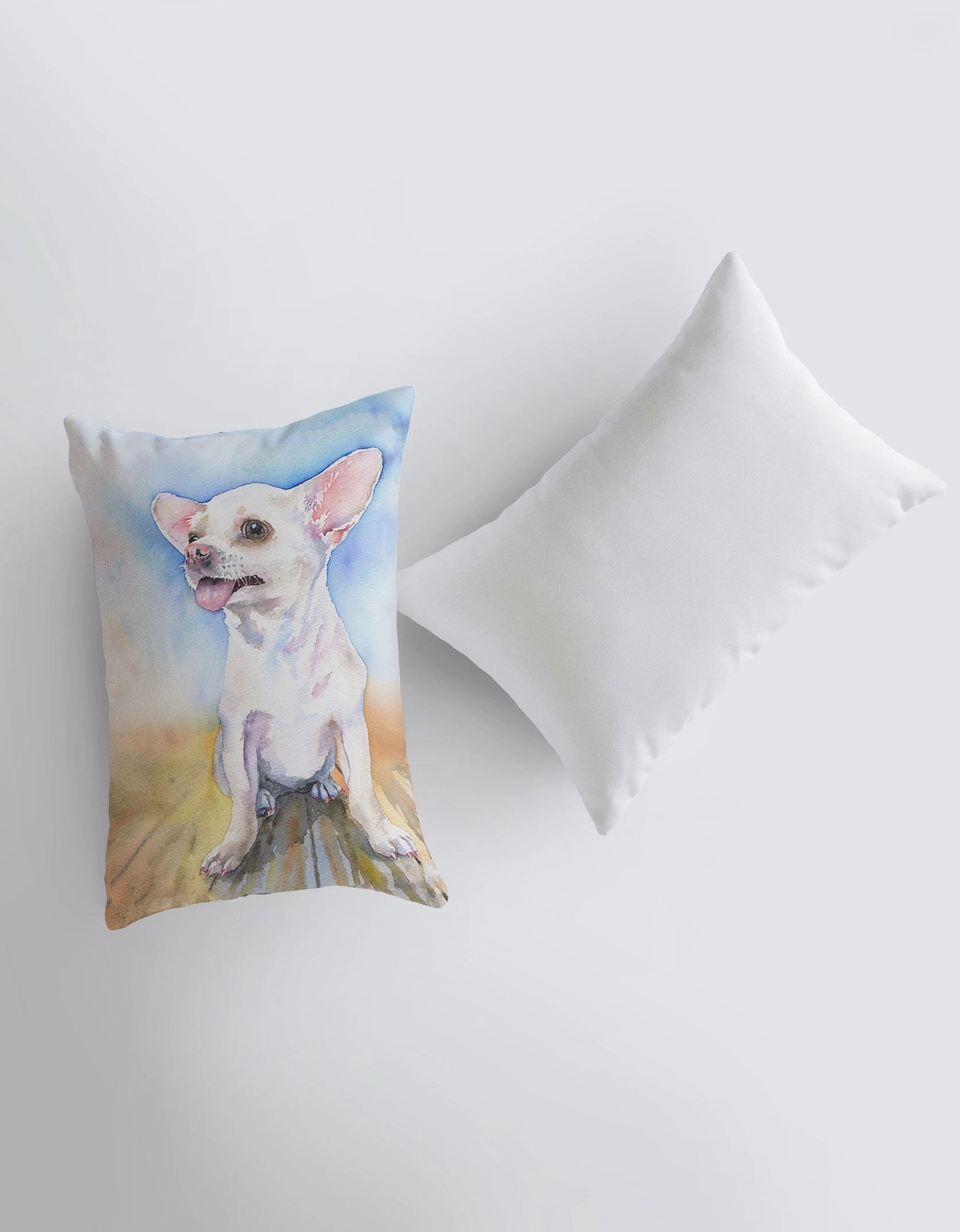 Chihuahua | Watercolor Chihuahua | 12x18 | Pillow Cover | Chihuahua Mom | Dog Lover Gift | Dog Gift | Dog Mom | Bedroom Decor | Throw Pillow by UniikPillows