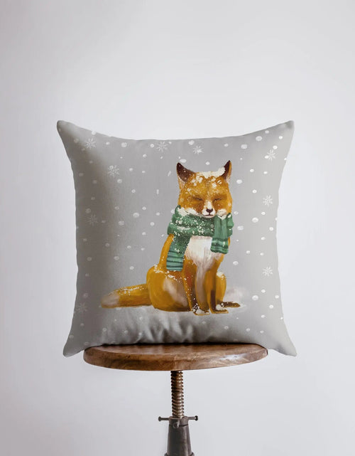 Load image into Gallery viewer, Christmas Fox | Throw Pillows | Fox Pillow Cover | Christmas Pillow | Snow Fox | Christmas Gift | Animal Pillow | Home Decor | Bedroom Decor by UniikPillows
