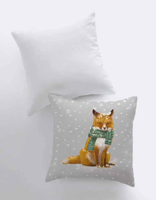 Load image into Gallery viewer, Christmas Fox | Throw Pillows | Fox Pillow Cover | Christmas Pillow | Snow Fox | Christmas Gift | Animal Pillow | Home Decor | Bedroom Decor by UniikPillows

