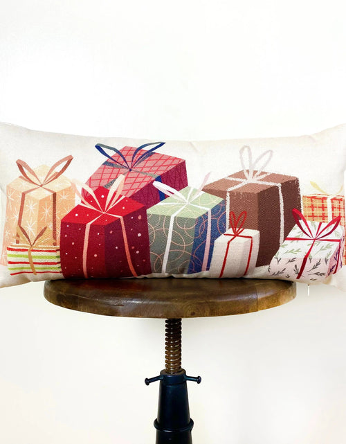 Load image into Gallery viewer, Christmas Gift Train | Throw Pillow Cover | 20x10 | Decorative Pillows for Couch | Christmas Throw Pillows | Christmas Home Decor | Mom Gift by UniikPillows
