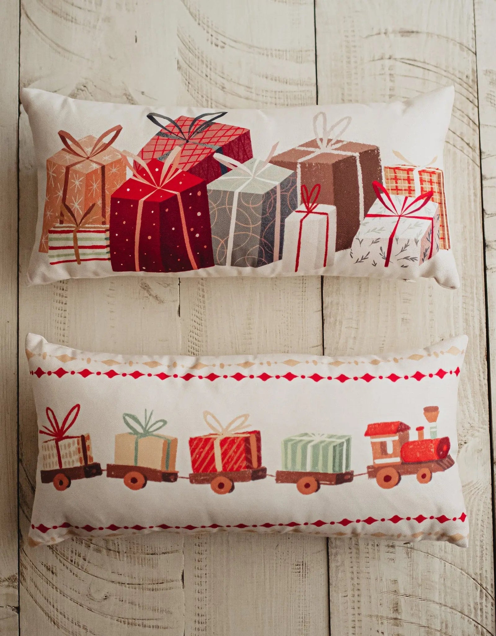 Christmas Gift Train | Throw Pillow Cover | 20x10 | Decorative Pillows for Couch | Christmas Throw Pillows | Christmas Home Decor | Mom Gift by UniikPillows