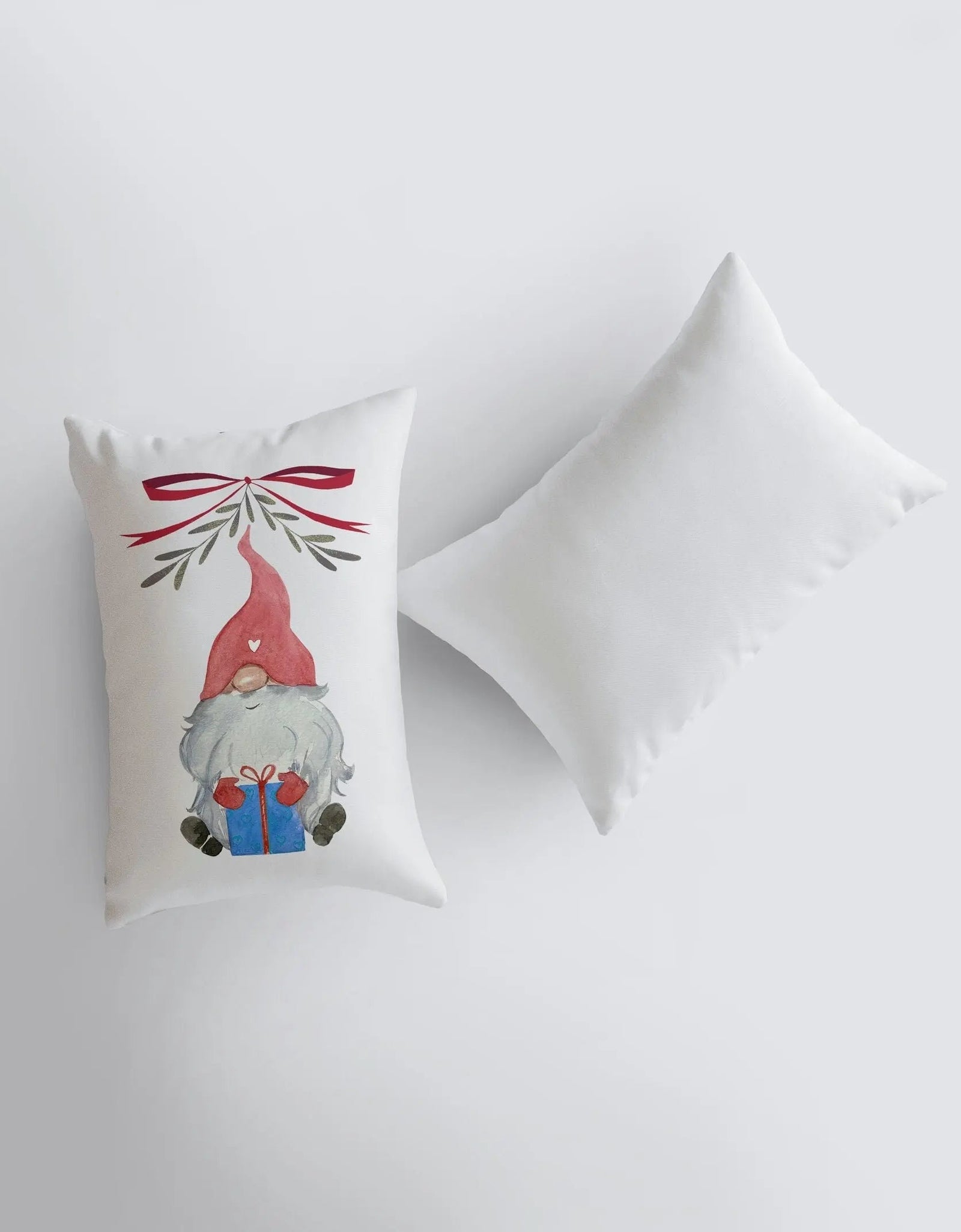 Christmas Gnome Blue Gift Red Hat | 12x18 | Christmas Throw Pillow | Merry Christmas | Home Décor | Christmas Décor | Christmas Gift by UniikPillows