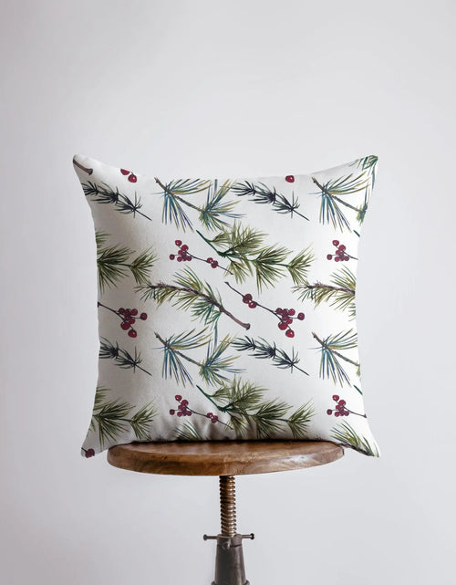 Load image into Gallery viewer, Christmas Holly Berries and Twigs Throw Pillow Cover |  Pillow Cover | Holiday Decor | Unique Home Decor | Home Decor Modern | Room Decor by UniikPillows
