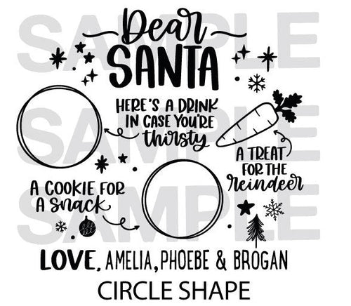 Load image into Gallery viewer, Dear Santa Christmas Eve DIY Create Own Plate / Tray Black Vinyl Christmas Sticker by WinsterCreations™ Official Store

