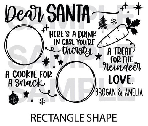 Load image into Gallery viewer, Dear Santa Christmas Eve DIY Create Own Plate / Tray Black Vinyl Christmas Sticker by WinsterCreations™ Official Store
