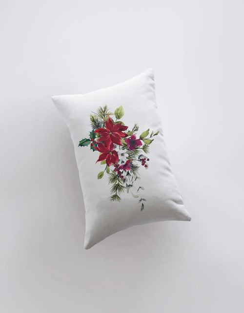 Load image into Gallery viewer, Christmas Poinsettia Throw Pillow Cover| Christmas Pillowcase | 18x12 | Holiday Decor | Christmas tree | Christmas Gifts | Room Decor by UniikPillows
