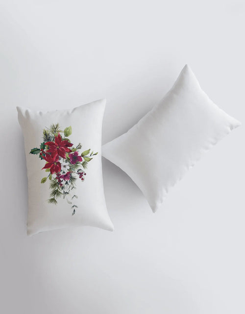 Load image into Gallery viewer, Christmas Poinsettia Throw Pillow Cover| Christmas Pillowcase | 18x12 | Holiday Decor | Christmas tree | Christmas Gifts | Room Decor by UniikPillows
