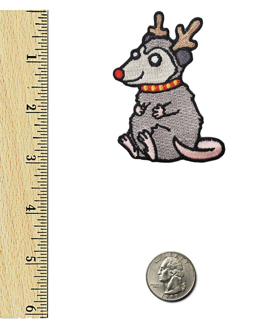 Load image into Gallery viewer, Possum Reindeer Patch by Kolorspun
