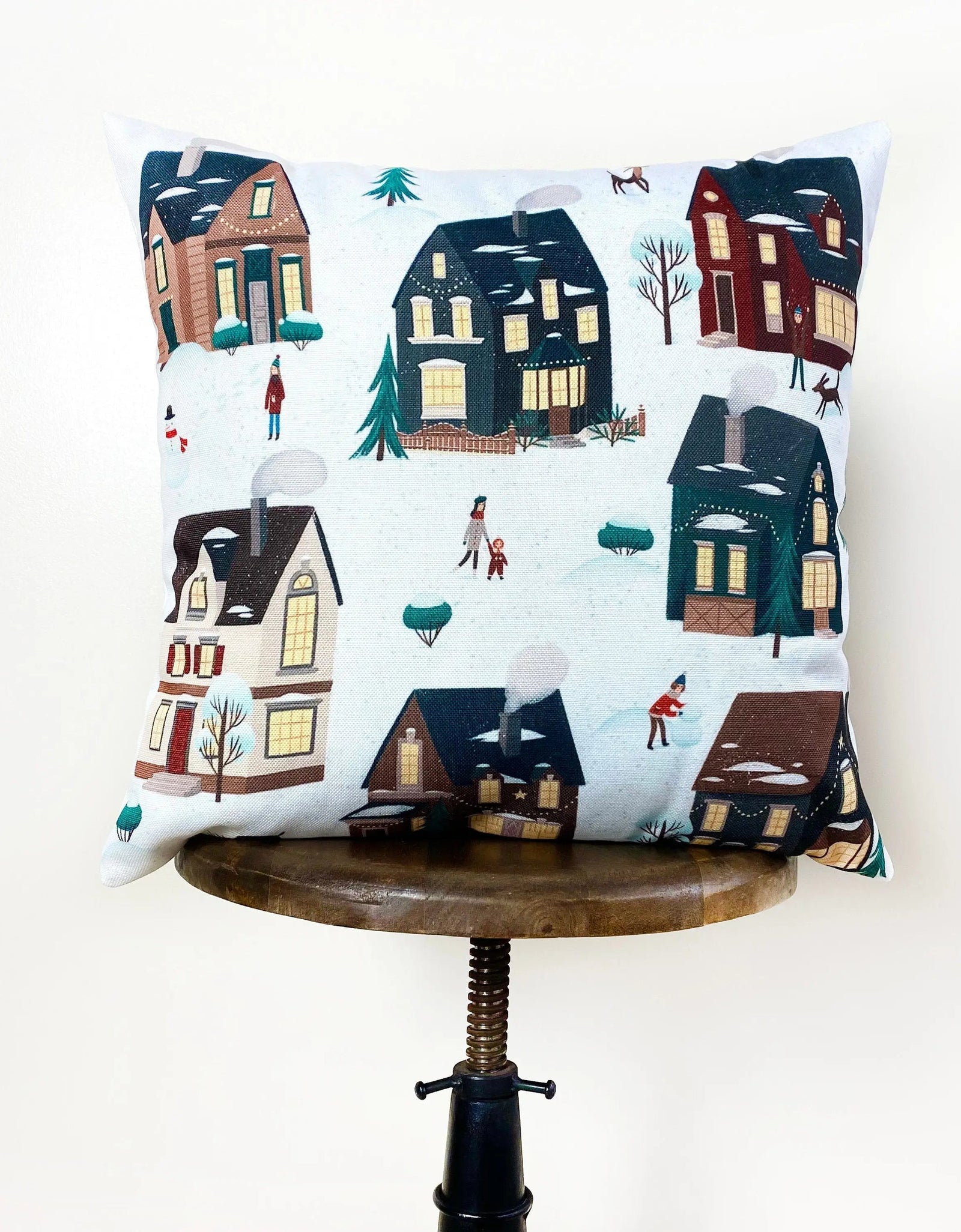 Christmas Village Houses Throw Pillow Cover |  | Christmas tree | Christmas Gifts | Room Decor | Mom Gift | Aaesthetic Room Decor by UniikPillows