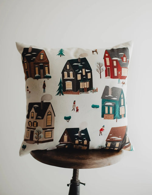 Load image into Gallery viewer, Christmas Village Houses Throw Pillow Cover |  | Christmas tree | Christmas Gifts | Room Decor | Mom Gift | Aaesthetic Room Decor by UniikPillows
