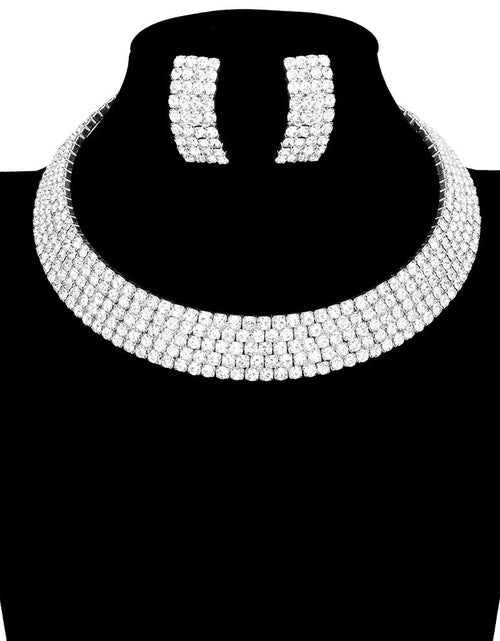 Load image into Gallery viewer, 5Rows Crystal Rhinestone Choker Cuff Necklace by Madeline Love
