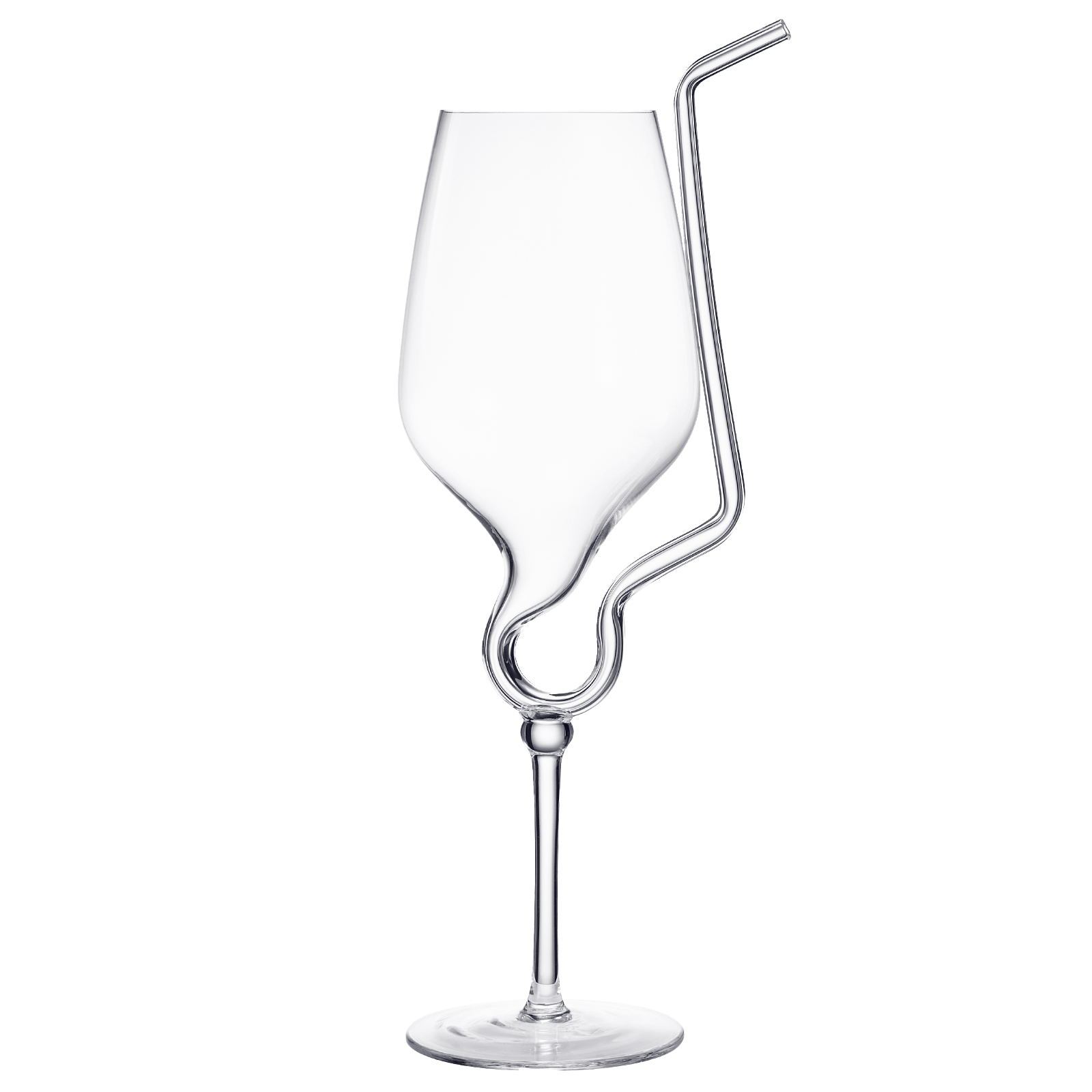 Straw Wine Glass, Spiral Vampire Wine Glass | 16oz | Stemmed Wine Glasses With A Built-In Straw, Creative Cocktail Glassware - Champagne, Gin & Tonic, Juice, Water - Ideal Birthday Cup, Gift, Wedding by The Wine Savant