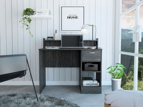 Load image into Gallery viewer, Charlotte Computer Desk, Two Shelves, One  Drawer by FM FURNITURE
