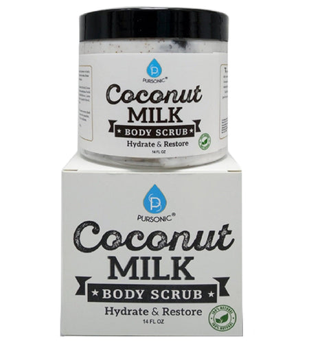 100% Natural Coconut Milk Body Scrub 14oz by Pursonic