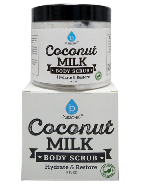 Load image into Gallery viewer, 100% Natural Coconut Milk Body Scrub 14oz by Pursonic
