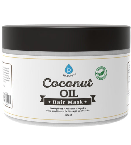100% Natural Coconut Oil Hair Mask 10 Oz by Pursonic