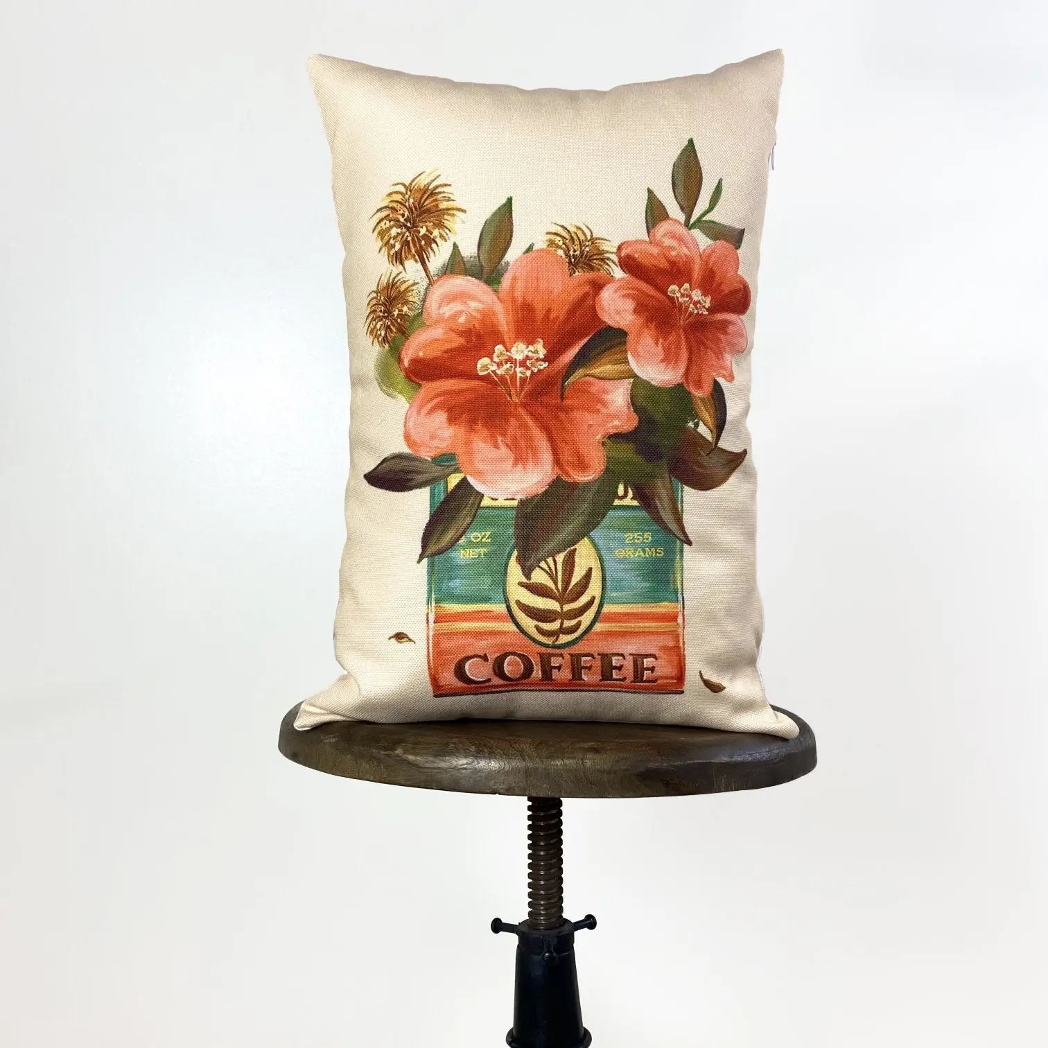 Coffee | Flower | Planters | Pillow Cover | 12x18 | Vintage | Floral arrangement | Throw Pillow | Throw Pillow Covers | Pillow | Gift by UniikPillows