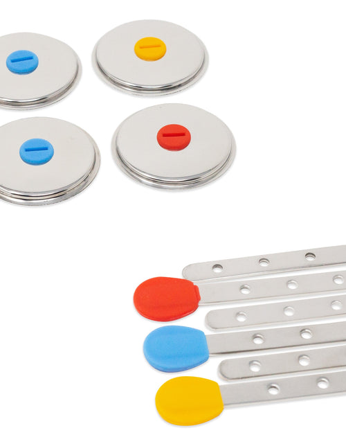 Load image into Gallery viewer, 6 Reusable Steel Sticks + 6 Lids + 12 Silicone Seals - for Round Popsicle Molds by ecozoi
