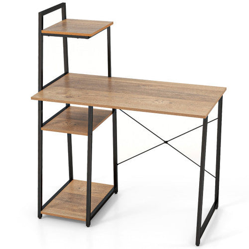 Load image into Gallery viewer, Compact Computer Desk Workstation with 4 Tier Shelves for Home and Office-Natural
