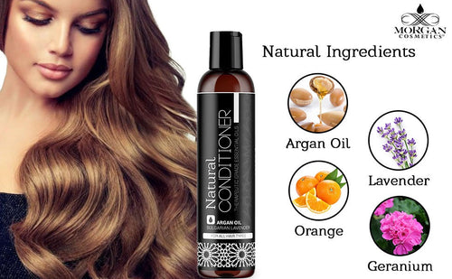 Load image into Gallery viewer, Argan Natural Conditioner Lavender 8 oz by Morgan Cosmetics
