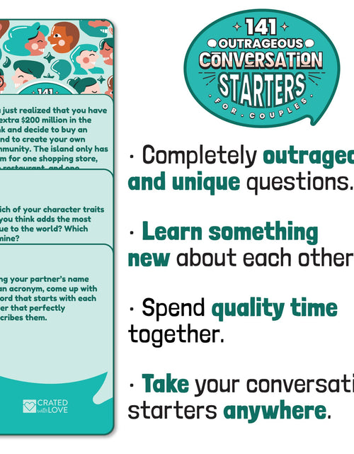 Load image into Gallery viewer, 141 Outrageous Conversation Starters for Couples by Crated with Love
