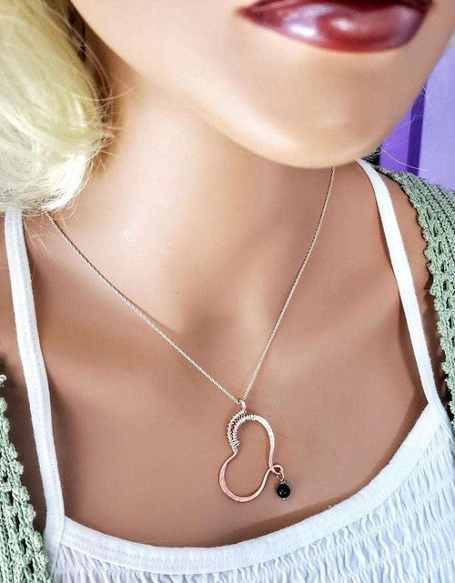 Load image into Gallery viewer, Copper Butterfly Wing Child Abuse Survivor Necklace by Alexa Martha Designs
