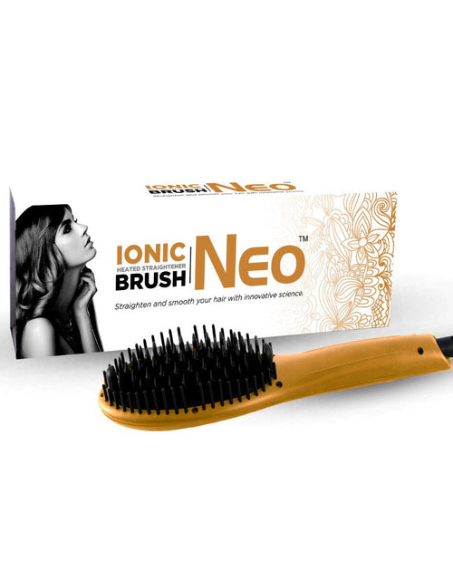 Load image into Gallery viewer, Digital Far-Infrared Ionic Technology Heated Straightening Brush - Metallic Copper
