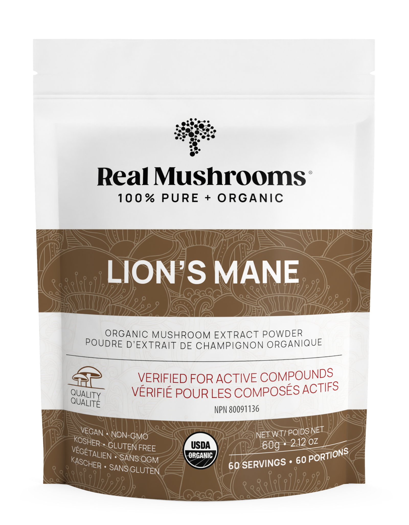 Lions Mane Mushroom Powder by Real Mushrooms