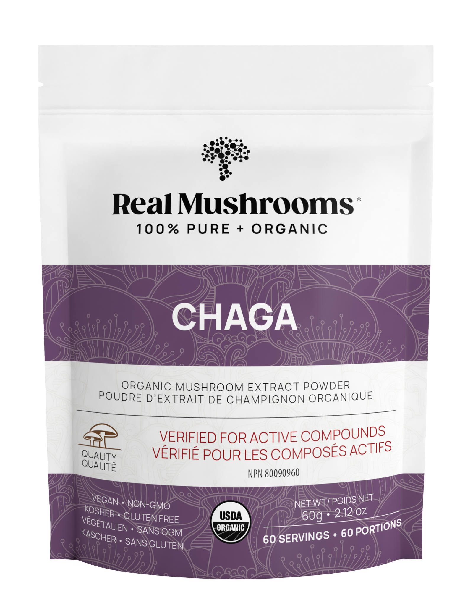 Organic Chaga Extract Powder by Real Mushrooms