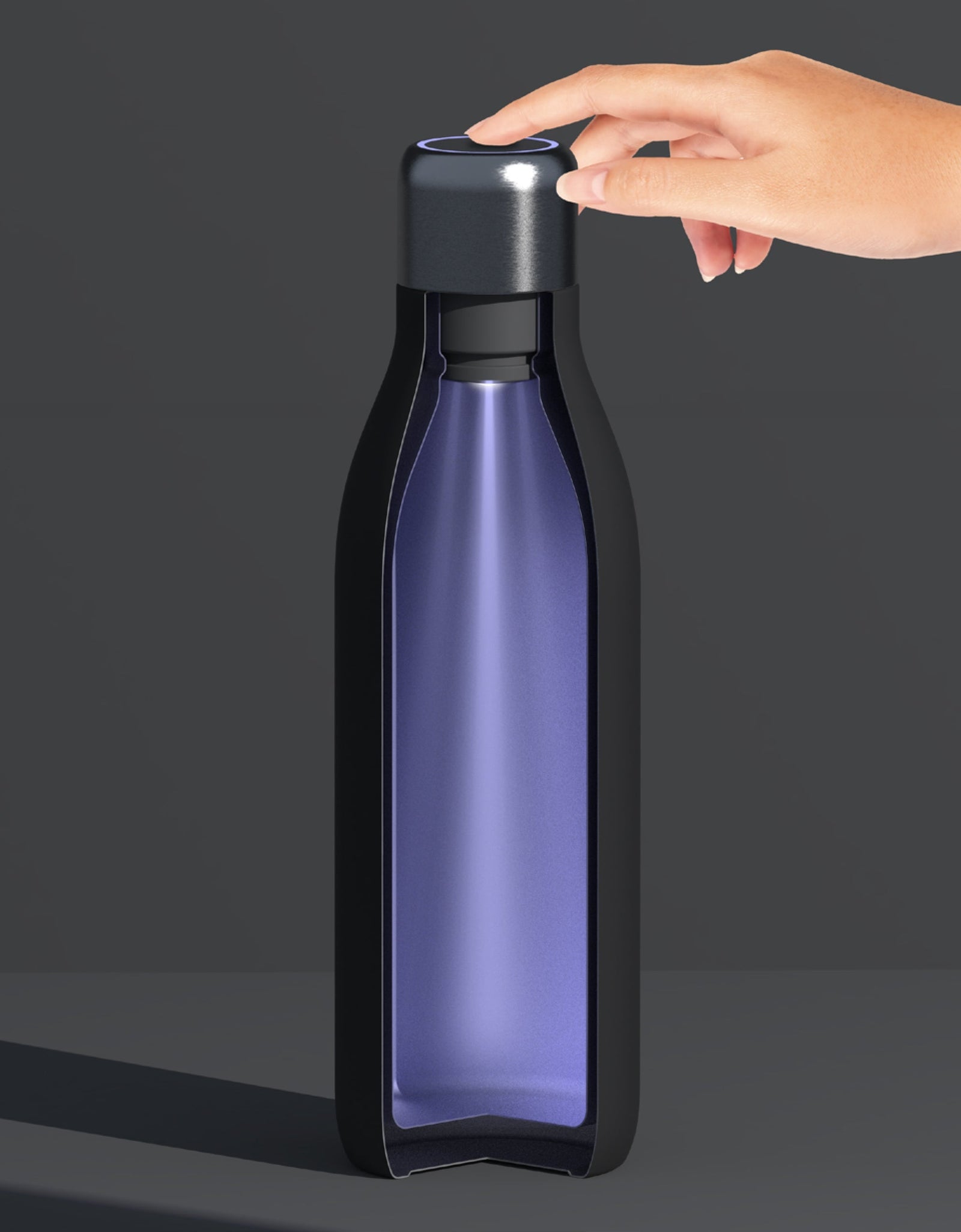 Black Uv Light Hydro Bottle by ASOBU®