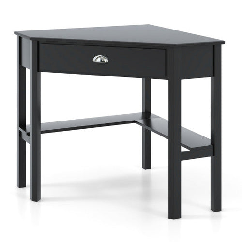 Load image into Gallery viewer, Corner Wooden Piece Laptop Computer Desk-Black
